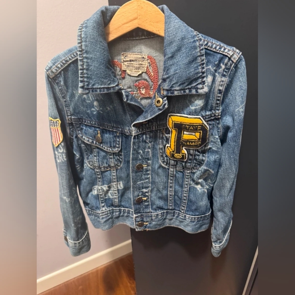 Denim Kids Jacket with Patches